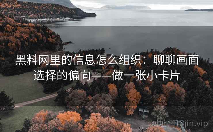 黑料网里的信息怎么组织：聊聊画面选择的偏向——做一张小卡片
